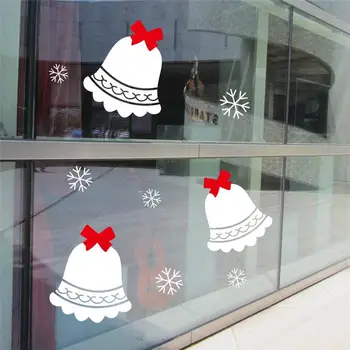 Džiaugsmingų kalėdų varpas sienų lipdukai stiklo kambario dekoracijas 060. 