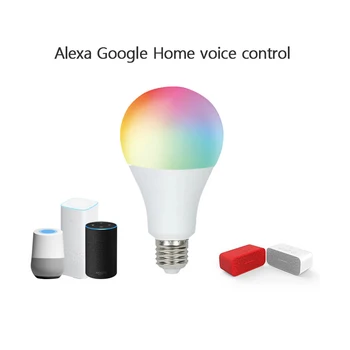 E27 WIFI LED lemputė tuya PROGRAMĄ Smart remote control RGB tamsos spalvų koregavimo paramos Alexa balso kontrolės 110V 240V namų LED lemputės