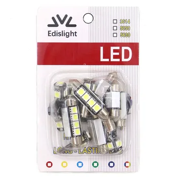 Edislight 13Pcs Canbus LED Lempos, Automobilių Lemputės Interjero Paketas Rinkinys 2011-m. VW Volkswagen Jetta Žemėlapis Dome Kamieno Plokštė Šviesos