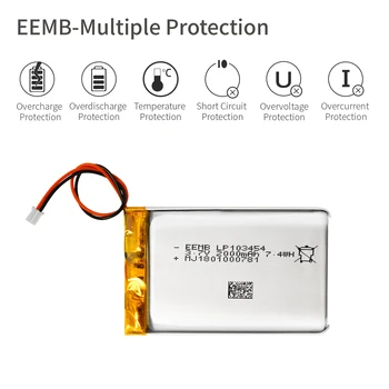 EEMB 103454 3.7 V Lipo Akumuliatorius 2000mAh Ličio Polimerų Įkraunamą Cell Li-Lion Baterija Galios Bankas, GPS, MP3, MP4