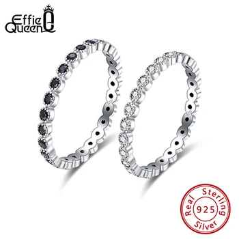 Effie Karalienė AAAA Kubinis Cirkonis Sužadėtuvių Žiedai Originali 925 Sterlingas Sidabro Noble Žiedas Moterims Jewerly Vestuvių Dovana BR145