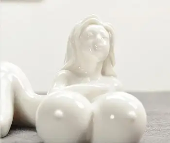 Egzotiškas keramikos big boobs krūties grožio mergaitės motinos statula vaikų kambario namo apdaila telefono turėtojas 