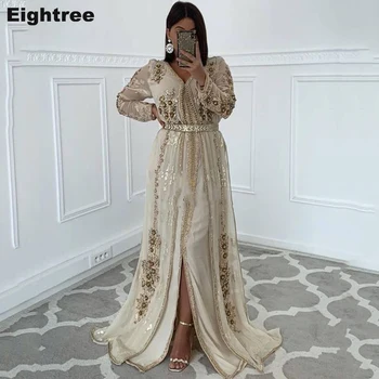 Eightree Musulmonų Caftan Vakaro Suknelės Ilgomis Rankovėmis Marokas Oficialią Vakaro Šalis Suknelė Aprangą Nėrinių Ypatinga Proga Suknelės, Šaliai