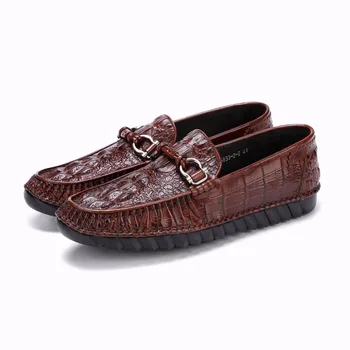 EIOUPI naujo dizaino originali nekilnojamojo krokodilas grūdų odos mens mados verslo atsitiktinis batų kvėpuojantis vyrų batai e6833-2