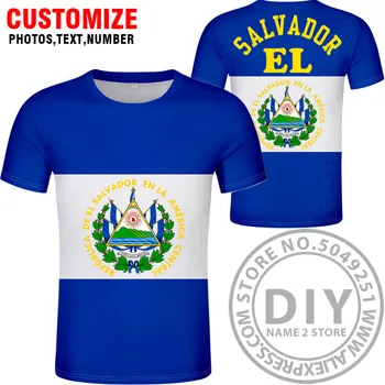 EL SALVADOR Marškinėliai Pavadinimas Numeris Slv T-shirt Foto Drabužių Print 