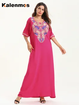 Elegantiškas Abaja Moterų Suknelė Musulmonų Medvilnės Islamo Drabužių Ramadanas Musulman Turkijos, Maroko Kaftan Hijab Vestidos Ropa Plius Dydis