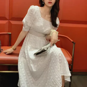 Elegantiškas Gėlių Suknele Moterys Prancūzijos Šifono Šalis Mini Suknelė Tuščiaviduriai Iš Trumpomis Rankovėmis Slim Fit Saldus Korėjos Suknelė Moterims 2020 Naujas