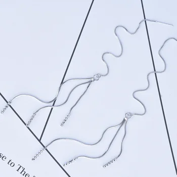 Elegantiškas Ilgas Kutas 925 Sterlingas Sidabro Auskarai Lady Papuošalai Populiarus Geometrinis Ausies Linija Moterų Dalyvavimas Priedai KOFSAC