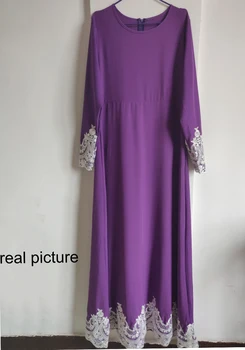 Elegantiškas Musulmonų Suknelė Moterims Abaja Ilgomis Rankovėmis Maxi Hijab Djellaba Maroko Kaftan Islamo Drabužių Big Swing Suknelės, Plius Dydis