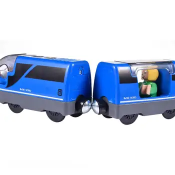 Elektrinis Mažos Traukinio Žaislų Geležinkelio Lokomotyvų Magnetinių Bėgių Žaislas su Medinių Bėgių Elektros Žaislas Traukinio Rinkiniai Vaikams Švietimo Žaislai