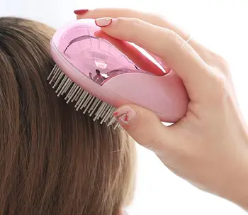 Elektros Joninių Hairbrush Mini Plaukų Šepetys Šukos Massager Vibracijos Plaukų, Galvos Odos Massager Teptuku Anti-Static Joninis Plaukų Šepetys
