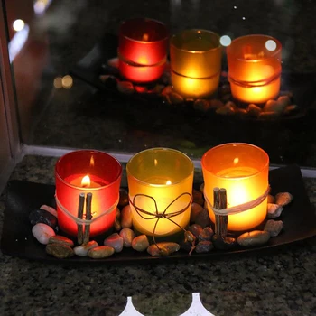 Elektros LED Dekoratyvinės Žvakės Turėtojo Nustatyti Votive Arbata Šviesos Uolų Dėklas Namų Vonios Kambarį Šalis Festivalis Kalėdų Ornamentu