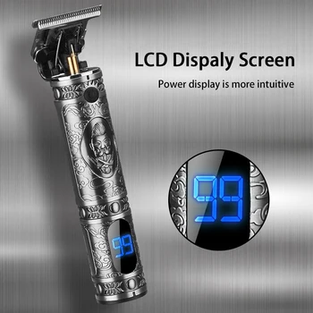 Elektros Nešiojamų Plaukų Žoliapjovės Profesional Kirpykla Clipper Skustuvas 10W USB LCD Ekranas Žirklės Vyrų Plaukų Formavimo Priemonės