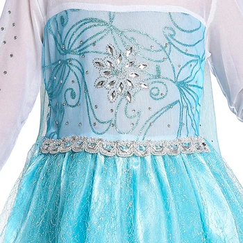 Elsa Suknelė Sniego Karalienė, Princesė Suknelės Vaikams Ilgomis Rankovėmis Tiulio Snaigės Kostiumo Gimtadienio Dovana Frozens