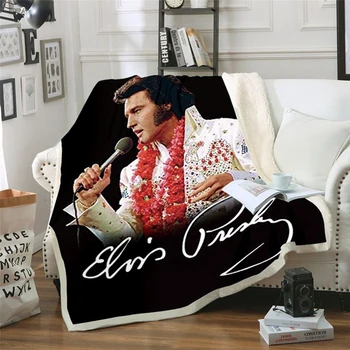 Elvis Presley 3d Atspausdintas Vilnos Antklodė, Lovos Storio Antklodė Mados Lovatiesė Sherpa Mesti Antklodę, Suaugusiems, Vaikams, 07