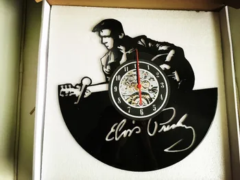 Elvis Presley Senovinių Rankų darbo Vinilo Laikrodis Dovana siųsti, duvar saati siųsti reloj didelis sieninis laikrodis klok