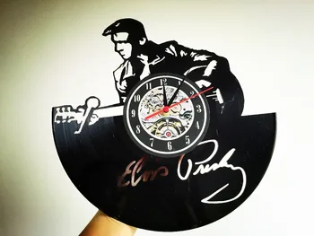 Elvis Presley Senovinių Rankų darbo Vinilo Laikrodis Dovana siųsti, duvar saati siųsti reloj didelis sieninis laikrodis klok