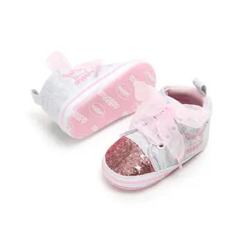 Emmababy Kūdikio karūna vaikiška avalynė Baby Girl Drobės China Minkštas Vienintelis Lovelę Sneaker Bateliai Prewalker stilingas naujų funkcijų
