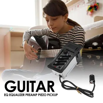 EQ-7545R 4 Juostų Ekvalaizeris EQ Preamp Pjezo Pikapas Akustinių Gitarų Dalys, Priedai, Muzikos Instrumentai