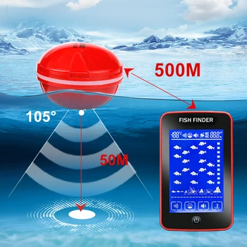 Erchang Smart Nešiojamų Gylis Žuvų Ieškiklis su 500M Jutikliniu Ekranu, Bevielis Echolotai Jutiklis aido geresnį Fishfinder Ežero, Žvejyba Jūroje