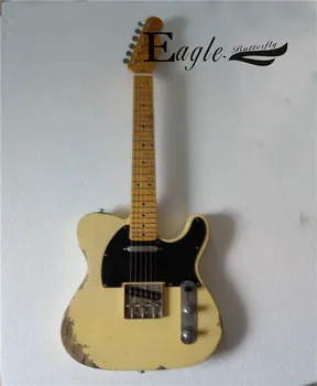 Erelis. Drugelis, elektrinė gitara, bosinė gitara custom shop, metalo roko 22 produkto TELE geltona rankų užsakymą elektrinė gitara sandėlyje