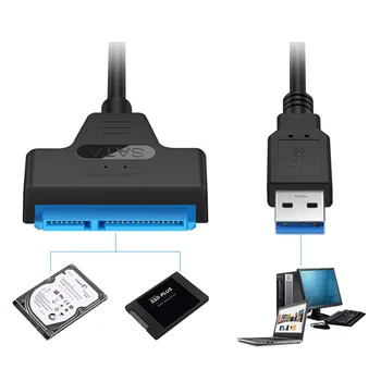 Erilles mini USB kietojo disko adapteris, laidas 2,5 colių kietąjį diską duomenų kabelis su USB3.0 konverteris standžiojo Disko prailginimo laido duomenų linija