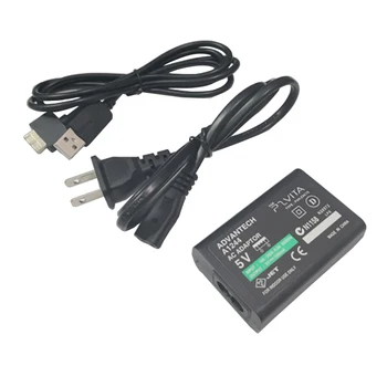 ES/JAV Plug PVS1000 Įkroviklio Maitinimo AC Adapteris su USB Įkrovimo Kabelis Sony PlayStation PSVITA PS Vita PSV 1000