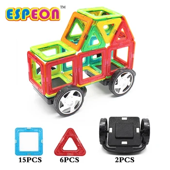 Espeon Reguliarus Dydis Sunkvežimių, Traukinių Modelių Apšviesti Magnetiniai Blokai Statybos Švietimo Plytų Žaislai Vaikams