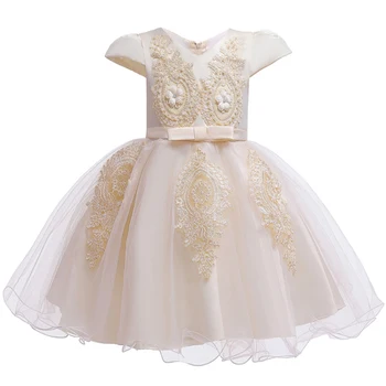 Europos, Amerikos vaikų suknelė kūdikio gimtadienio princesė dress mergaitė aplikacijos gazas pettiskirt gėlių mergaitė šalies vakarinę suknelę