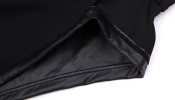 Europos Dydžio Naujas Nailonas PU Marškinėlius Seksualus Dirbtiniais Plunksnų trumpomis Rankovėmis Viršūnes & Tees Mados Didmeninė Viršuje Atsitiktinis Pora Marškinėliai Moterims