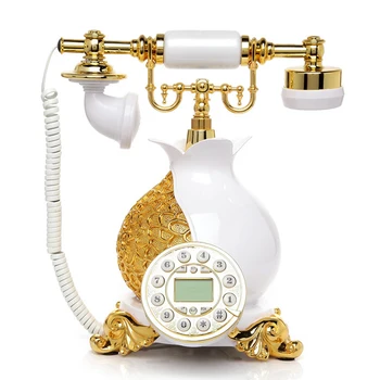 Europos stilius Derliaus fiksuotojo ryšio Antikvariniai Telefonas home office pagamintas iš dervos balta ir raudona fiksuoto ryšio telefono galima dirbti visame pasaulyje, H26