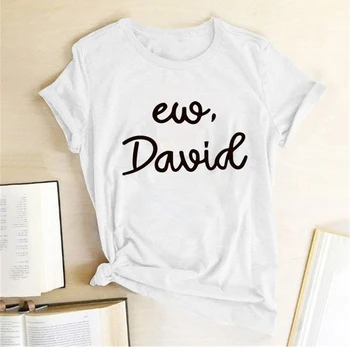 EW, David Spausdinimas marškinėliai Moterims Vasaros 2020 Viršūnes Paaugliams Atsitiktinis 