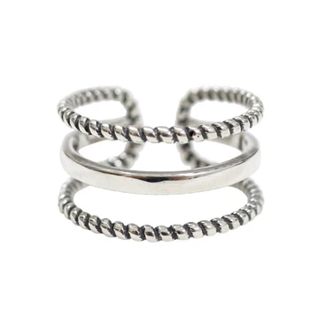 F. I. N. S Kelių Sluoksnių Moterų Žiedas 925 Sterlingas Sidabro Žiedai Moterų Mados Twist Atidaryti Piršto Sidabro Žiedas 925 Vintage Papuošalai