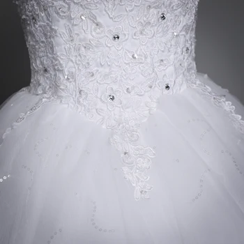 Fansmile 2020 Chalatas De Mariage Princesė Baltas Kamuolys Suknelė Vestuvių Suknelės Vestido De Noiva Plius Dydis Užsakymą Vestuvių Suknelės FMV-023F