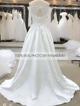 FANWEIMEI#9039 Off Peties-Line Satininiu Vestuvių Suknelė Vestuvių Suknelė