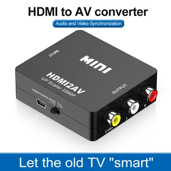 Felkin HDMI AV Converter Box HDMI, RCA AV/CVSB L/R 1080P Vaizdo HDMI2AV Konverteris Parama NTSC PAL Išvesties HDMI, AV Adapteris