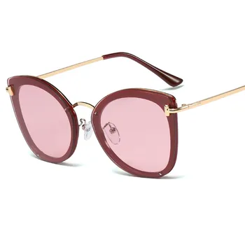 FENCHI 2020 pink cat eye akiniai nuo saulės moterims retro prabangos prekės ženklo dizaineris juoda moterų akiniai taškus feminino zonnebril dames
