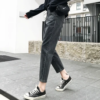 Ff9623 2019 nauja rudens žiemos moterų mados atsitiktinis Džinsinio audinio Kelnės draugu laisvo stiliaus vyriški džinsai aukšto juosmens džinsai