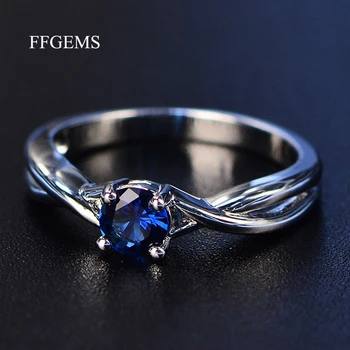 FFGems Brangakmenio zultanite Ametistas Sidabro Žiedas Mėlynas Safyras Žiedas Sidabro 925 Papuošalai Akvamarinas Žiedai Moterų Sužadėtuvių Žiedai