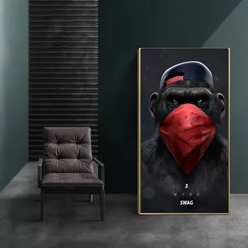 Filmo Drobės Tapybos Gorila Beždžionė nuotraukas ir Plakatus Sienos Menas Nuotraukas, Namų Kambarį Apdaila