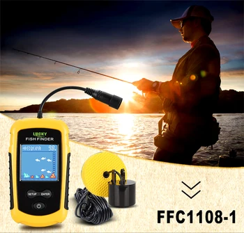 Findfish Belaidžio Nešiojamų Sonar Fish finder Nešiojamą Laidinio Žuvų Ieškiklis Jūrų Fishfinder Signalo Jutiklis Jutiklio spalvų LCD