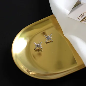 Fine Jewelry Aukštos Kokybės 925 Sterlingas Sidabro Auskarai Moterų Išskirtinį Apakinti Cirkonis Star Auskarai