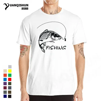 Fishings Karpis T-shirts Žuvų Meilės Spausdinti Marškinėlius Aukštos Kokybės vyriški O-Kaklo Medvilnės, trumpomis rankovėmis, Trišakiai Juokinga Vyrų Fitneso Viršūnės