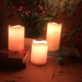 Flameless Elektroninių LED Žvakė Su RGB Nuotolinio Valdymo Vaškas Ramstis Žvakė Kalėdų Žvakė Naujųjų Metų Stalo, Šviesos, Namų Dekoro