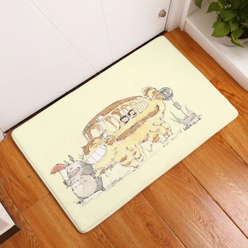 Flanelė anti-slydimo kilimėliai Totoro katė mielas gyvūnų spausdinti Stačiakampio formos Kilimėlis 40*60cm Įėjimo Doormats Skalbti Virtuvės Grindys Vonios kambarys