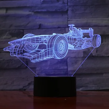 Formulė Automobilis F1 3D Lempos Naktį Šviesos diodų (LED) Lemputę Daugiaspalvis 