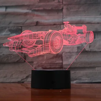 Formulė Automobilis F1 3D Lempos Naktį Šviesos diodų (LED) Lemputę Daugiaspalvis 
