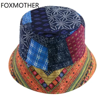 FOXMOTHER Naujas Casquette 2020 Mados Vasaros Saulė Nacionalinės Stiliaus Geometrinis Kibirą Skrybėlės Žvejys Kepurės Gorras Mens