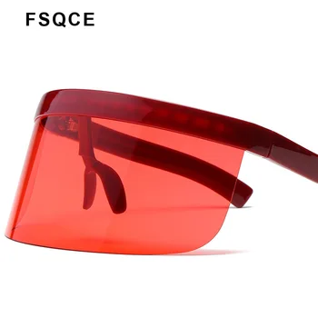 FSQCE Mados Akiniai nuo saulės Moterims Prekės ženklo Dizaino Akiniai, Saulės Akiniai, Didelis Rėmas Shield Skydelis Vyrų Vėjo Sunglass UV400