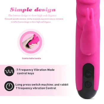G Spot Rabbit Vibratorius Didelis Dildo USB Įkrovimo Clit Stimuliatorius Massager Dviguba Vibracija Masturbator Intymus Sekso Žaislas Moterims